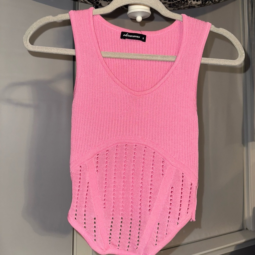 Pink Sleeveless Knit Kids One Piece